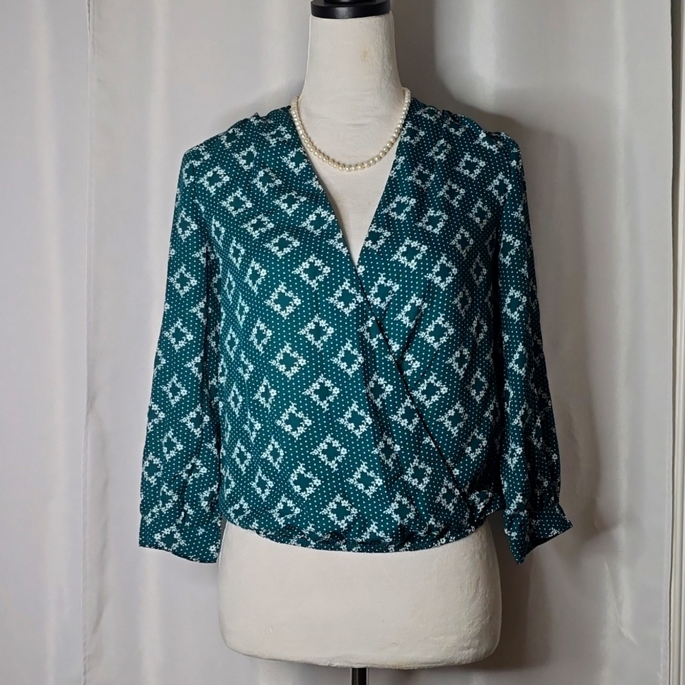 BLUE RAIN WOMENS TOP/BLOUSE XS GREEN